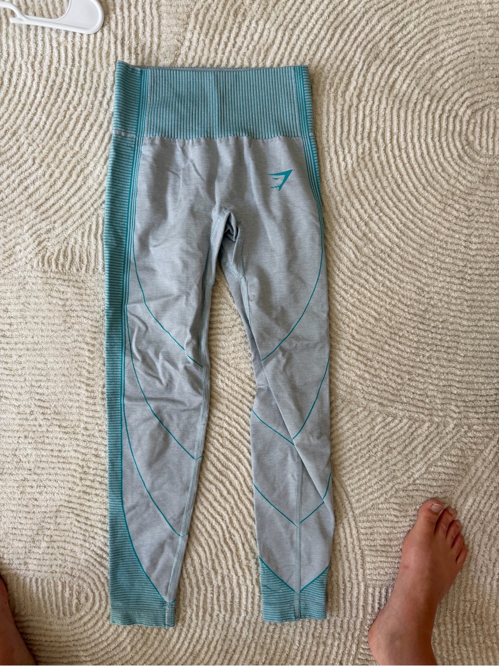 Gymshark Hyper Amplify Gray & Teal Leggings, XS